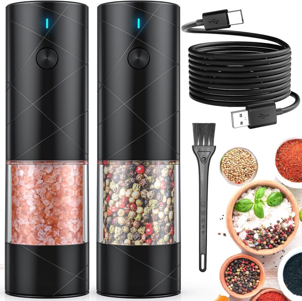 electric salt and pepper grinder set