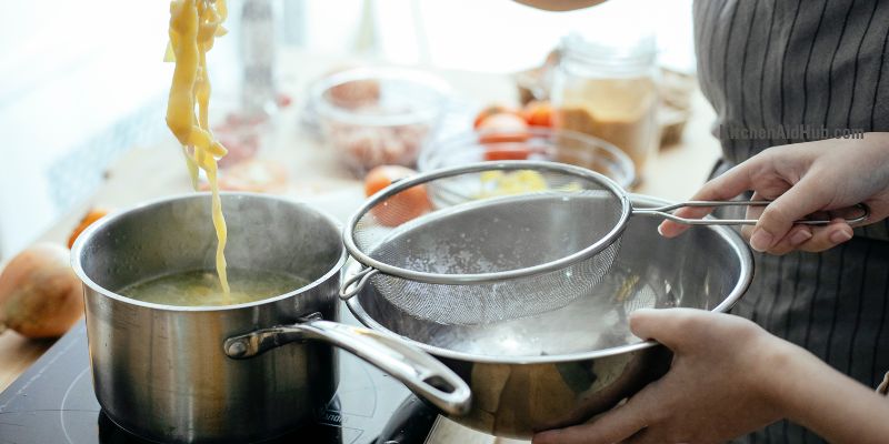 stainless steel pasta basket